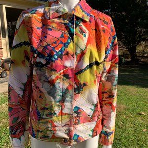 EUC Chico's printed jacket sz 0 (4/6)